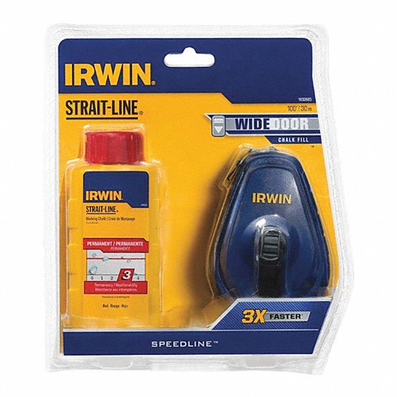 Irwin® Strait-Line Mach6™ Chalk Reel, Red, 100 ft, #IR-1932890 (8/Pkg)