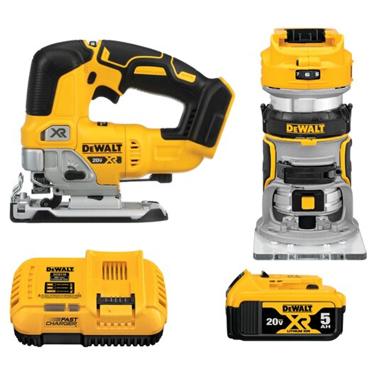 DeWalt 20V MAX XR Brushless Cordless 2 Tool Woodworking Kit