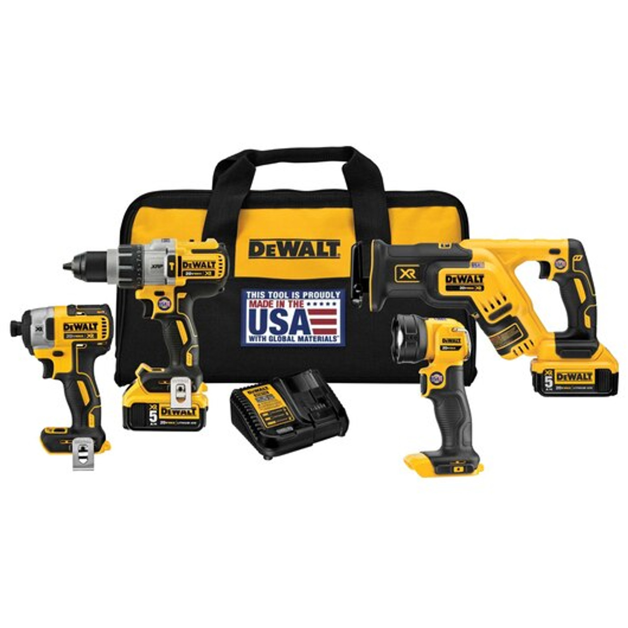 DeWalt 20V MAX XR Brushless 4 Tool Combo Kit (1/Pkg.) DCK494P2