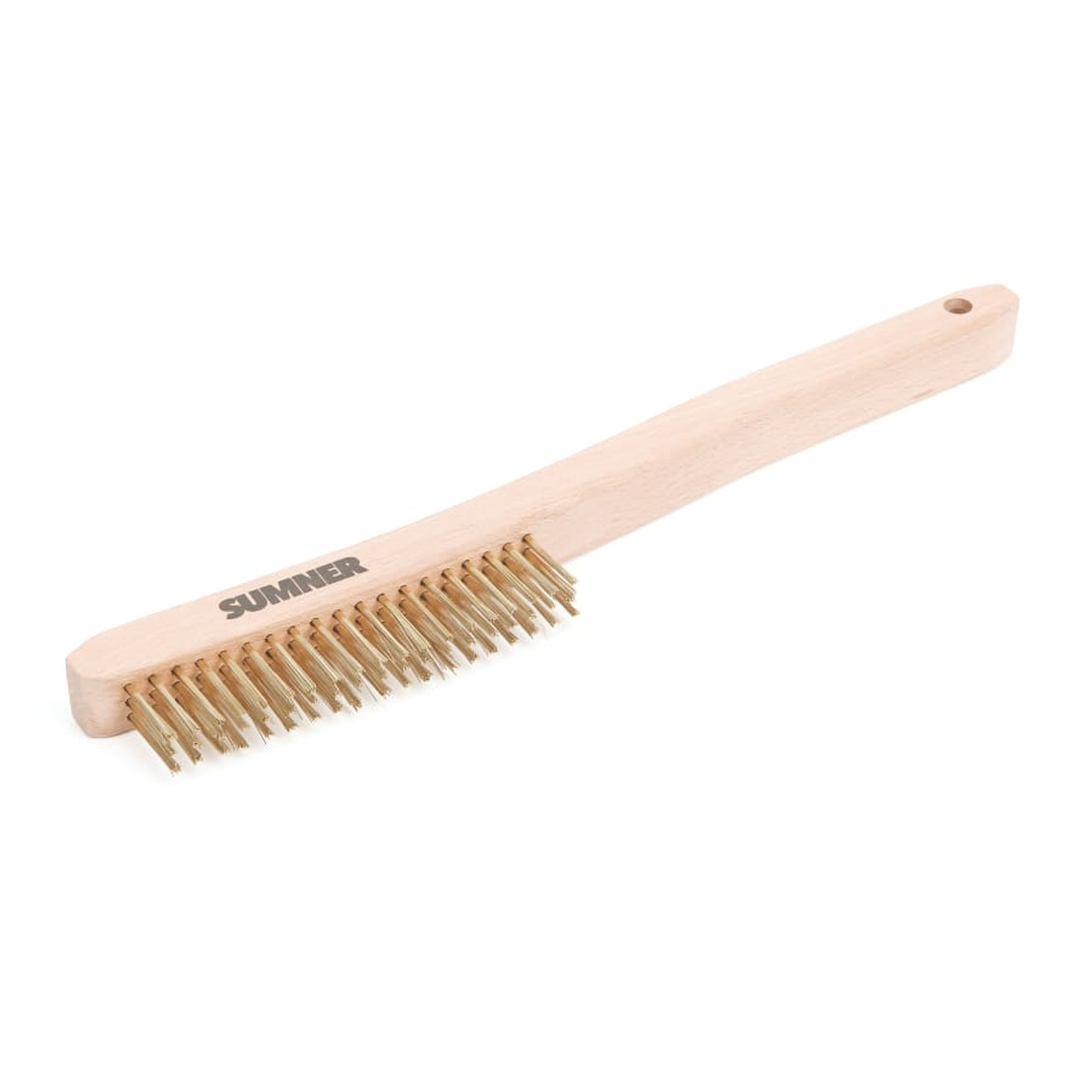 Sumner Brass Wire Scratch Brush, 13.8 in, 19 rows, Brass Bristle, Curved  Wood Handle, 1/EA #781632