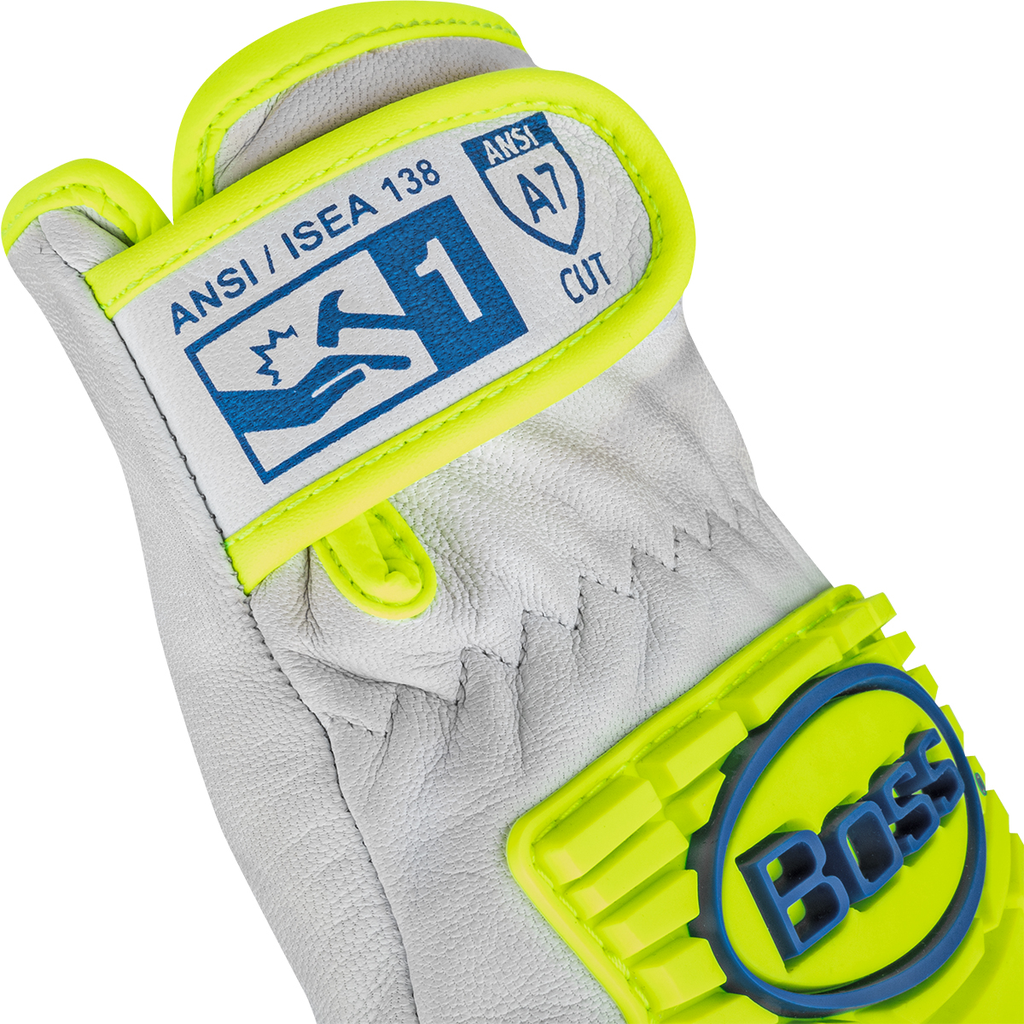 West Chester Top Grain Goatskin Leather Drivers Glove with Hi-Vis