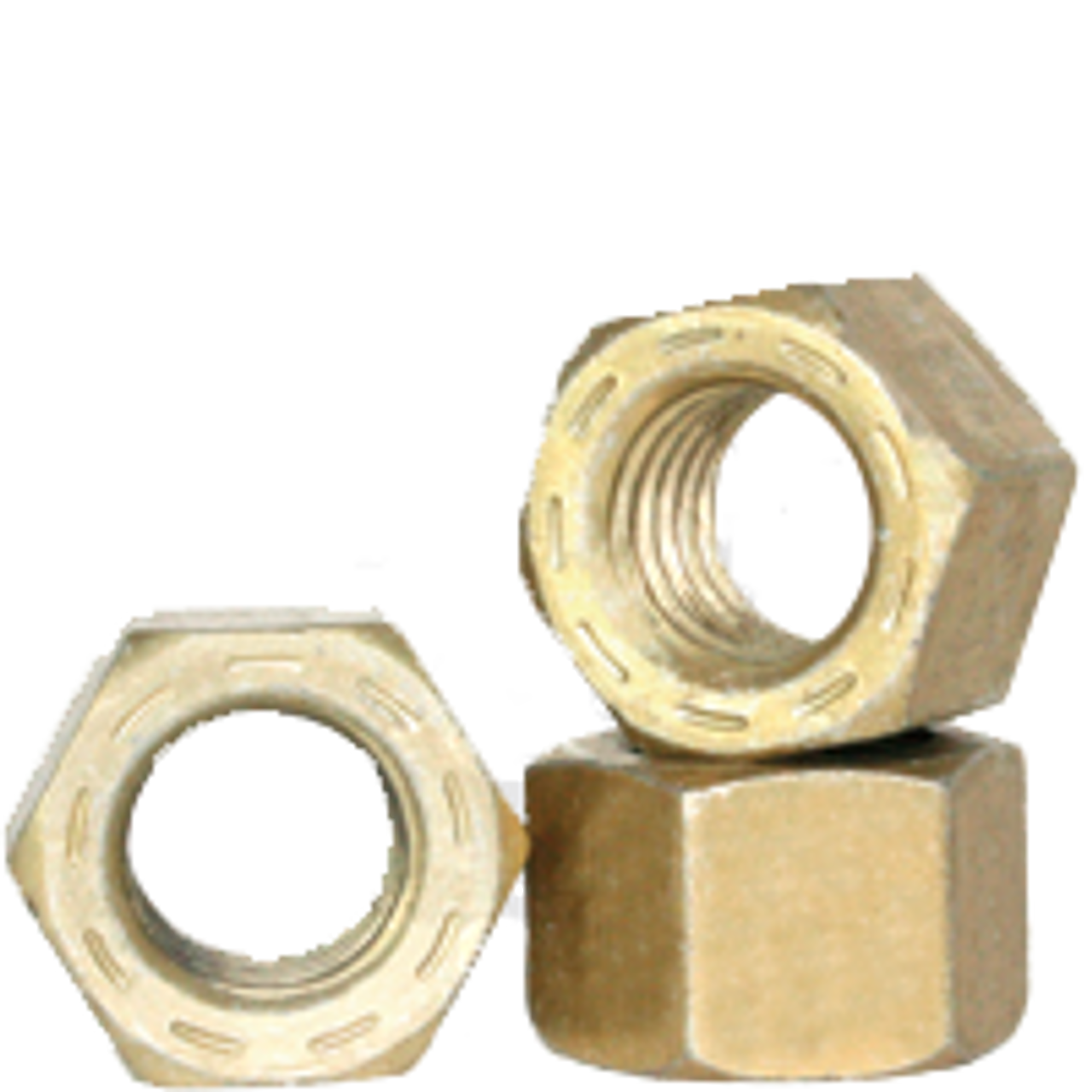 100 3/8-16 Hardened Grade 8 Finished Hex Nuts Yellow Zinc Plated 3/8x16 Coarse 