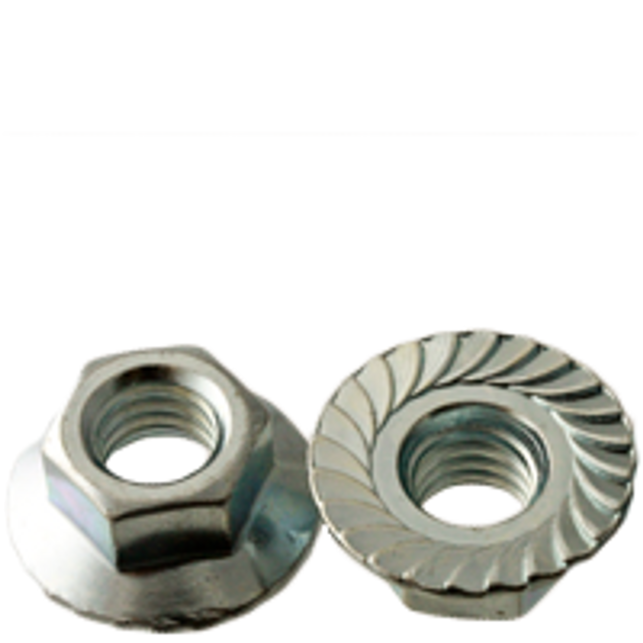 1/4-20 Serrated Hex Flange Nut Steel Zinc Qty 100 