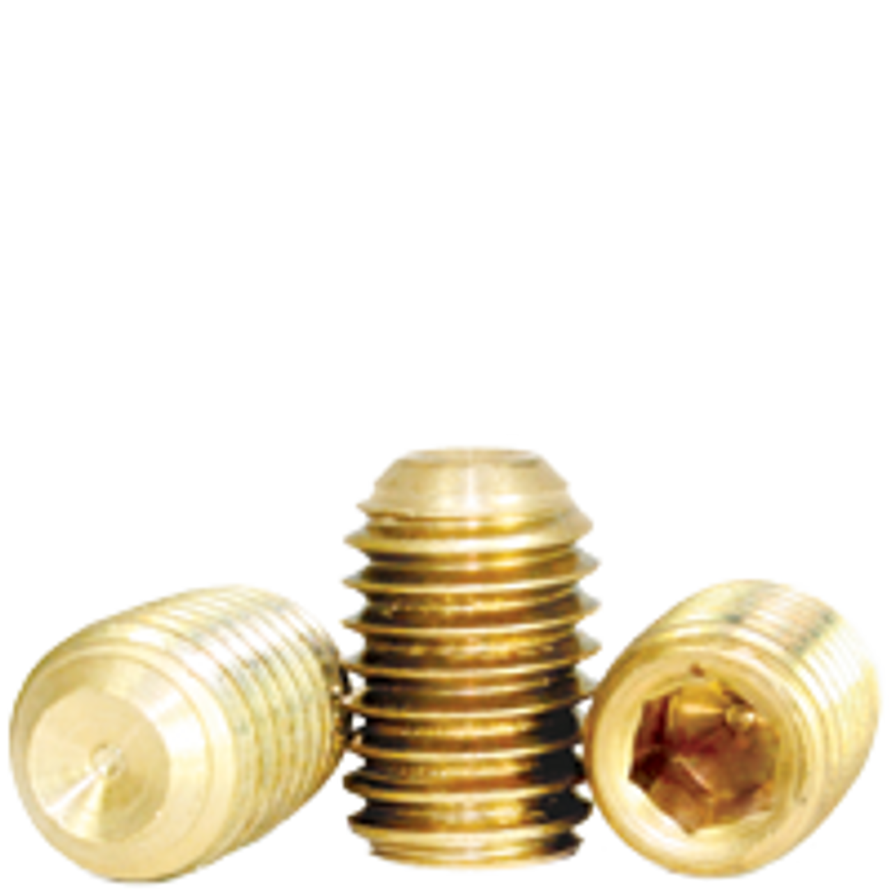 Alloy Steel Set Screws, Brass Tip, 6-32 x 3/16 Thread Length, 10