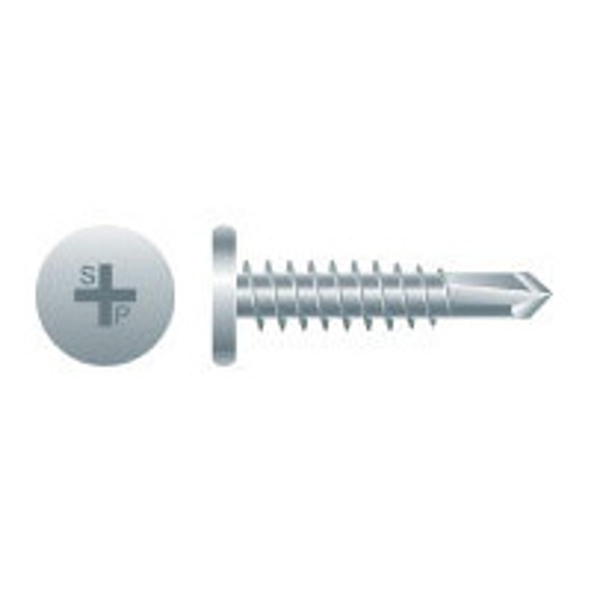 1016 x 1 Phillips Pancake Head SelfDrilling Screw, 3 Zinc Plated