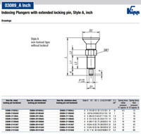Kipp 5/16"-24 Indexing Plunger with Pull Knob, Stainless Steel, Extended Locking Pin Hardened - Style A (Qty. 1), K0630.201004AK