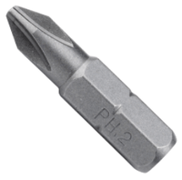 Ph2, 1", 1/4" Hex Shank Phillips Drive Bit (20/Pkg.)