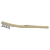 Small Brass Scratch Brush - 7 1/4 with Wooden Handle.