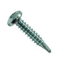 Stainless Steel Sheet Metal Screw, Plain Finish, Flat Head, Phillips Drive, Self-Drilling Point, 3/4 inch Length, #6-20 Threads (Pack of 100)