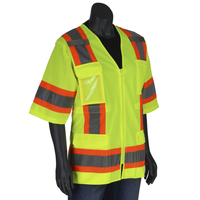 PIP ANSI Type R Class 3 Women's Contoured Two-Tone Eleven Pocket Surveyors Vest with Solid Front and Mesh Back, Hi-Vis Yellow, XL 303-0513-LY/XL (1 Each)