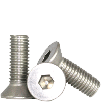 1/4"-20 x 1-1/4" Fully Threaded Flat Socket Caps Coarse 18-8 Stainless (100/Pkg.)