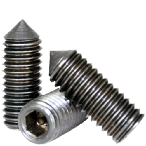 3/8"-24 x 1-1/4" Non-Standard Socket Set Screws Cone Point Fine Alloy Thermal Black Oxide (1,500/Bulk Pkg.)