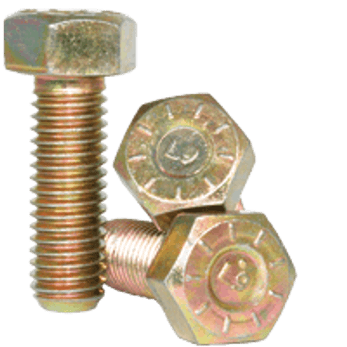 5/8"-11 x 12" L-9 Hex Head Cap Screw (Coarse) Alloy Zinc-Yellow (USA) (40/Bulk Pkg.)