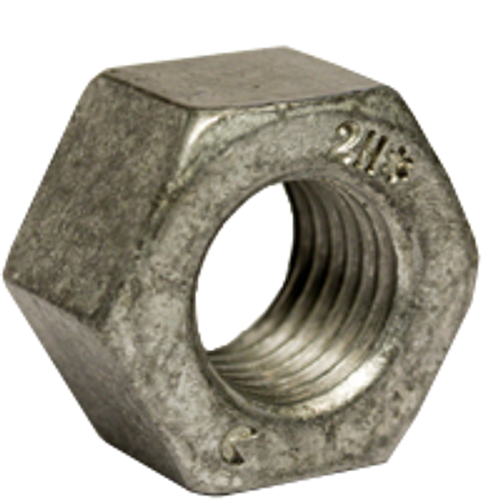 1-1/4"-8 Heavy Hex Nut, A194/SA194 2H, Hot Dip Galvanized/Wax/Blue Dye (270/Bulk Pkg.)