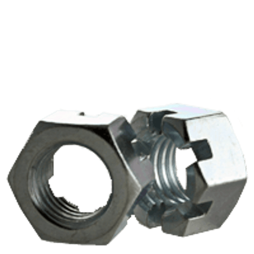 1 1/2"-12 Slotted Finished Hex Nuts Fine Zinc Cr+3 (25/Bulk Pkg.)