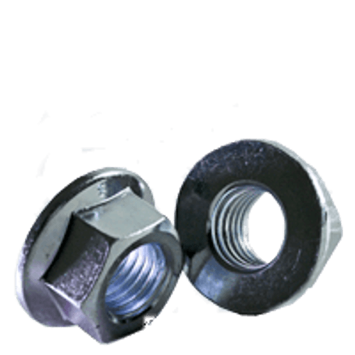 M5-0.80 Class 8 Hex Flange Nut, Non-Serrated, Coarse, Zinc Cr+3, DIN 6923/ISO 4161 (5000/Bulk Pkg.)