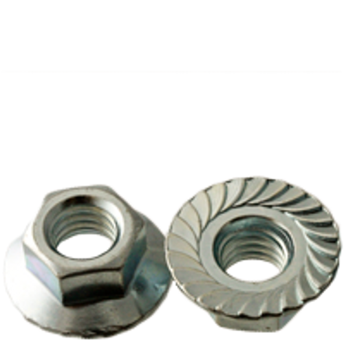 5/16"-18 Hex Flange Lock Nuts Serrated Coarse Case Hardened Zinc Cr+3 (3000/Bulk Pkg.)