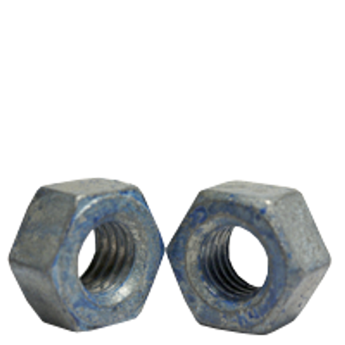 1-1/4"-7 A563 Heavy Hex Nut Grade DH Coarse Medium Carbon Steel, Hot Dip Galvanized/Wax/Blue Dye (50/Bulk Pkg.)