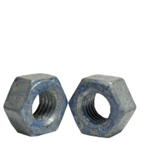 2"-4-1/2 A563 Heavy Hex Nut Grade DH Coarse Medium Carbon Steel, Hot Dip Galvanized/Wax/Blue Dye (12/Bulk Pkg.)