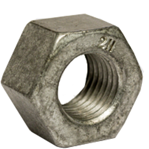 1"-8 Heavy Hex Nut, A194/SA194 2H, Hot Dip Galvanized/Wax (USA) (450/Bulk Pkg.)