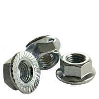 M20-2.50 Class 8 Hex Serrated Flange Lock Nut, Coarse, Zinc Cr+3, DIN 6923 (25/Pkg.)