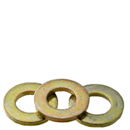 1" Flat Washers Med. Carbon Extra Heavy SAE Zinc-Yellow (USA) (200/Bulk Pkg.)