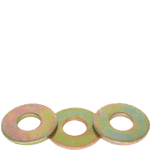 1/4" USS Flat Washers Thru-Hardened Zinc-Yellow (U.S.A.) (6,000/Bulk Pkg.)