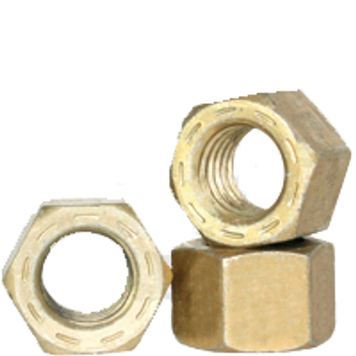 1-1/8"-7 L-9 Hex Nut, Coarse, Alloy, Cadmium Yellow & Wax (USA) (100/Bulk Pkg.)