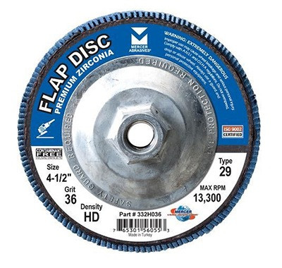 Type 29 High Density Zirconia Flap Discs - 4-1/2