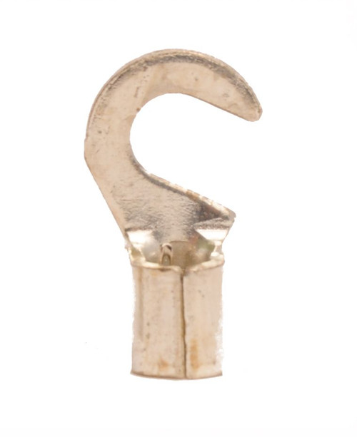 22-18 AWG Non-Insulated #6 Hook Terminal - Brazed Seam 22-18 AWG Non-Insulated #6 Hook Terminal - Brazed Seam