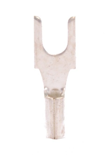 16-14 AWG Non-Insulated #8 Slim Block Spade Terminal - Butted Seam
