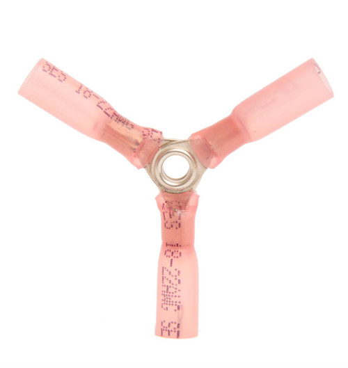 22-18 AWG Heat Shrink 3-Way Splice Connectors (1,000/Bulk Pkg.) 22-18 AWG Heat Shrink 3-Way Splice Connectors (1,000/Bulk Pkg.)