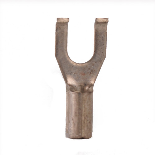 16-14 AWG Non-Insulated #10 Flanged Spade Terminal - Butted Seam