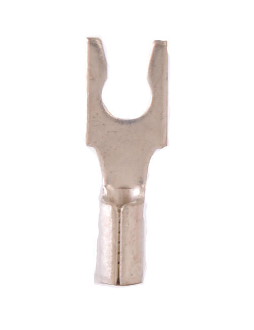 22-18 AWG Non-Insulated #8 Snap Spade Terminal - Butted Seam