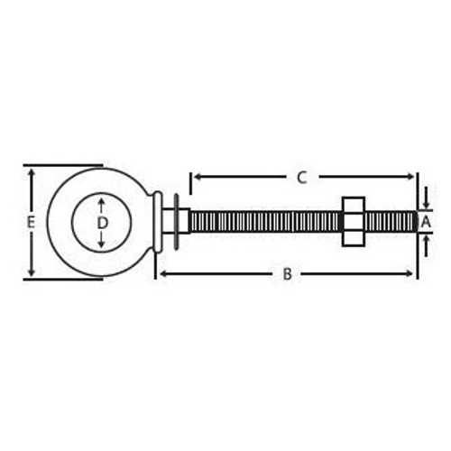 3/8" x  4-1/2" Shoulder Pattern Nut Eye Bolt, 304 Stainless Steel (25/Pkg.)