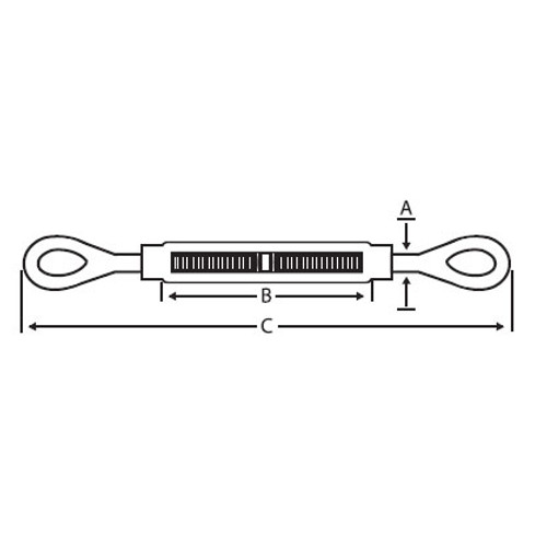 1/4" x 4" Forged Turnbuckles - Hot Dipped Galvanized - Eye/Eye (40/Pkg.)