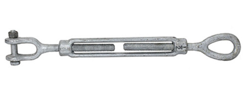 1" x 12" Forged Turnbuckles - Hot Dipped Galvanized - Eye/Jaw (2/Pkg)