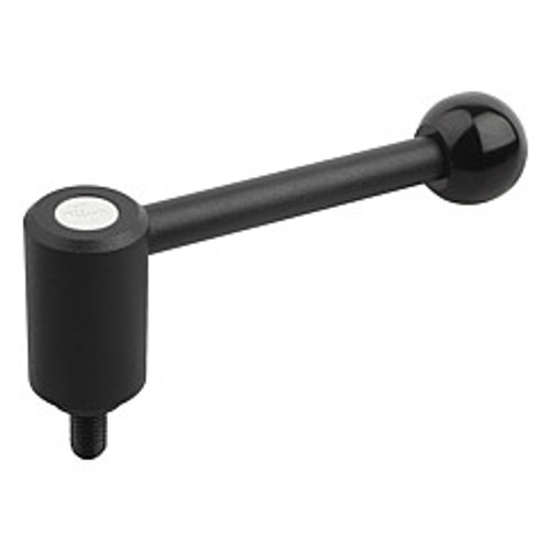 Kipp M10x20 Adjustable Tension Lever, External Thread, 0 Degrees, Size 1 (Qty. 1), K0108.1102X20