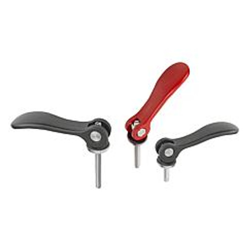 Kipp 1/4-20x20 Cam Lever, Adjustable, External Thread, Stainless Steel, Aluminum Handle, Size 1 (Qty. 1), K0006.15111A2X20 Kipp 1/4-20x20 Cam Lever, Adjustable, External Thread, Stainless Steel, Aluminum Handle, Size 1 (Qty. 1), K0006.15111A2X20