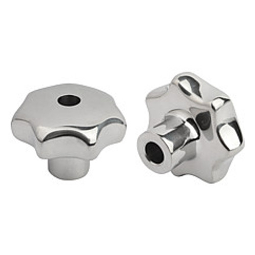 Kipp 12 mm Inside Diameter, 63 mm Diameter, Star Grip Knob, Stainless Steel, Style B (1/Pkg.), K0150.263122