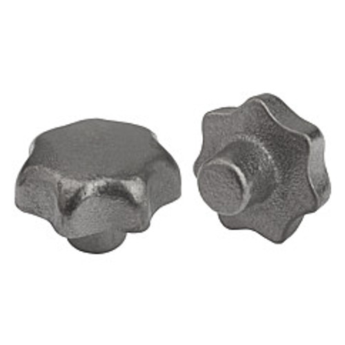 Kipp 32 mm Diameter, Star Grip Knob, Gray Cast Iron, DIN 6336, Style A (Qty. 1), K0151.106