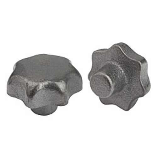 Kipp 63 mm Diameter, Star Grip Knob, Gray Cast Iron, DIN 6336, Style A (Qty. 1), K0151.112
