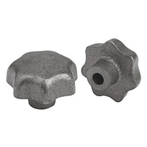 Kipp .312" Inside Diameter 40 mm Diameter, Star Grip Knob, Gray Cast Iron, DIN 6336, Style C (Qty. 1), K0151.3CN Kipp .312" Inside Diameter 40 mm Diameter, Star Grip Knob, Gray Cast Iron, DIN 6336, Style C (Qty. 1), K0151.3CN
