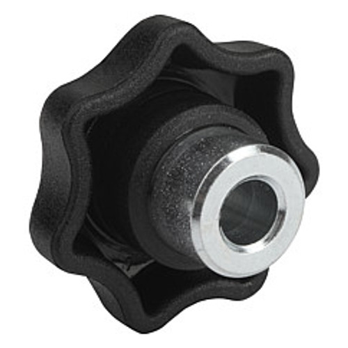 Kipp 10 mm Hole Diameter, 63 mm Diameter, Star Grip Knob, Plastic with Plain Steel Bushing, Style H (10/Pkg.), K0153.1101 Kipp 10 mm Hole Diameter, 63 mm Diameter, Star Grip Knob, Plastic with Plain Steel Bushing, Style H (10/Pkg.), K0153.1101
