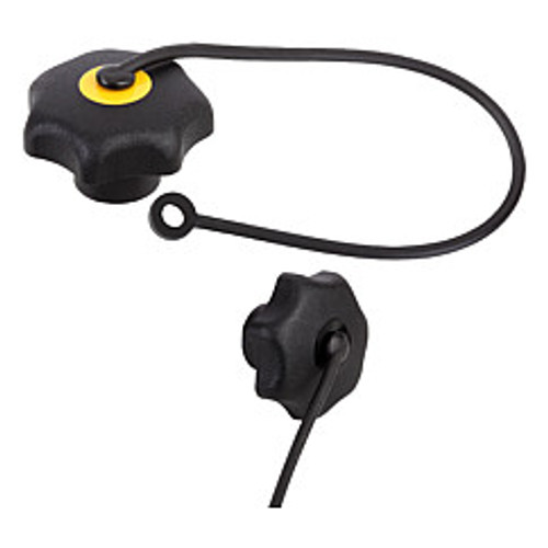 Kipp M6 Inside Diameter, 32 mm Diameter, Star Grip Knob with Safety Lanyard, Plastic with Stainless Steel Bushing, Style KS - Yellow (Qty. 1), K0154.6067 Kipp M6 Inside Diameter, 32 mm Diameter, Star Grip Knob with Safety Lanyard, Plastic with Stainless Steel Bushing, Style KS - Yellow (Qty. 1), K0154.6067