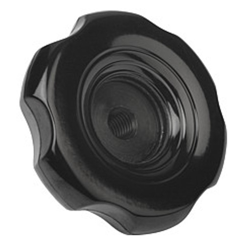 Kipp 3/8"-16 Inside Diameter, 70 mm Diameter, Six Lobe Knob, Duroplast, Tapped Hole (1/Pkg.), K0184.701A4