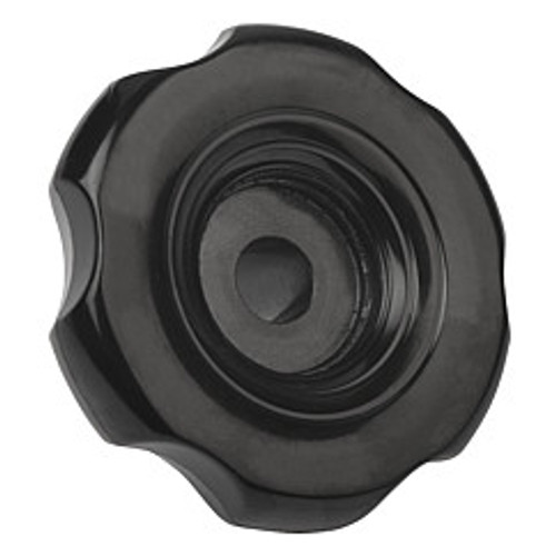 Kipp .375" Inside Diameter, 70 mm Diameter, Six Lobe Knob, Duroplast, Reamed Thru Hole (1/Pkg.), K0184.702CO