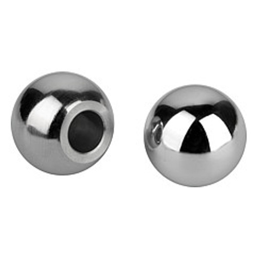 Kipp 6 mm Inside Diameter, 16 mm Diameter, Ball Knob DIN 319, Stainless Steel, Style K (Qty. 1), K0650.316043