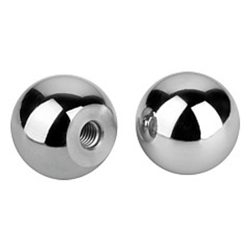 Kipp M12 Inside Diameter, 50 mm Diameter, Ball Knob DIN 319, Aluminum, Style C (Qty. 1), K0650.150122 Kipp M12 Inside Diameter, 50 mm Diameter, Ball Knob DIN 319, Aluminum, Style C (Qty. 1), K0650.150122