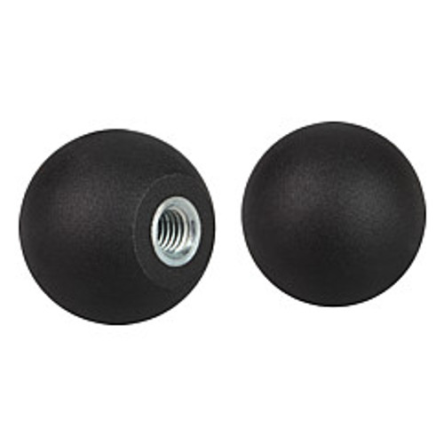 Kipp M5 Inside Diameter, 20 mm Diameter, Ball Knob DIN 319, Plastic, Style E (1/Pkg.), K0158.22005